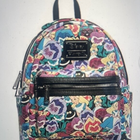 Loungefly Handbags - Loungefly Alice in Wonderland Wild Flowers Mini Backpack Pre-Owned W/Heart Logo